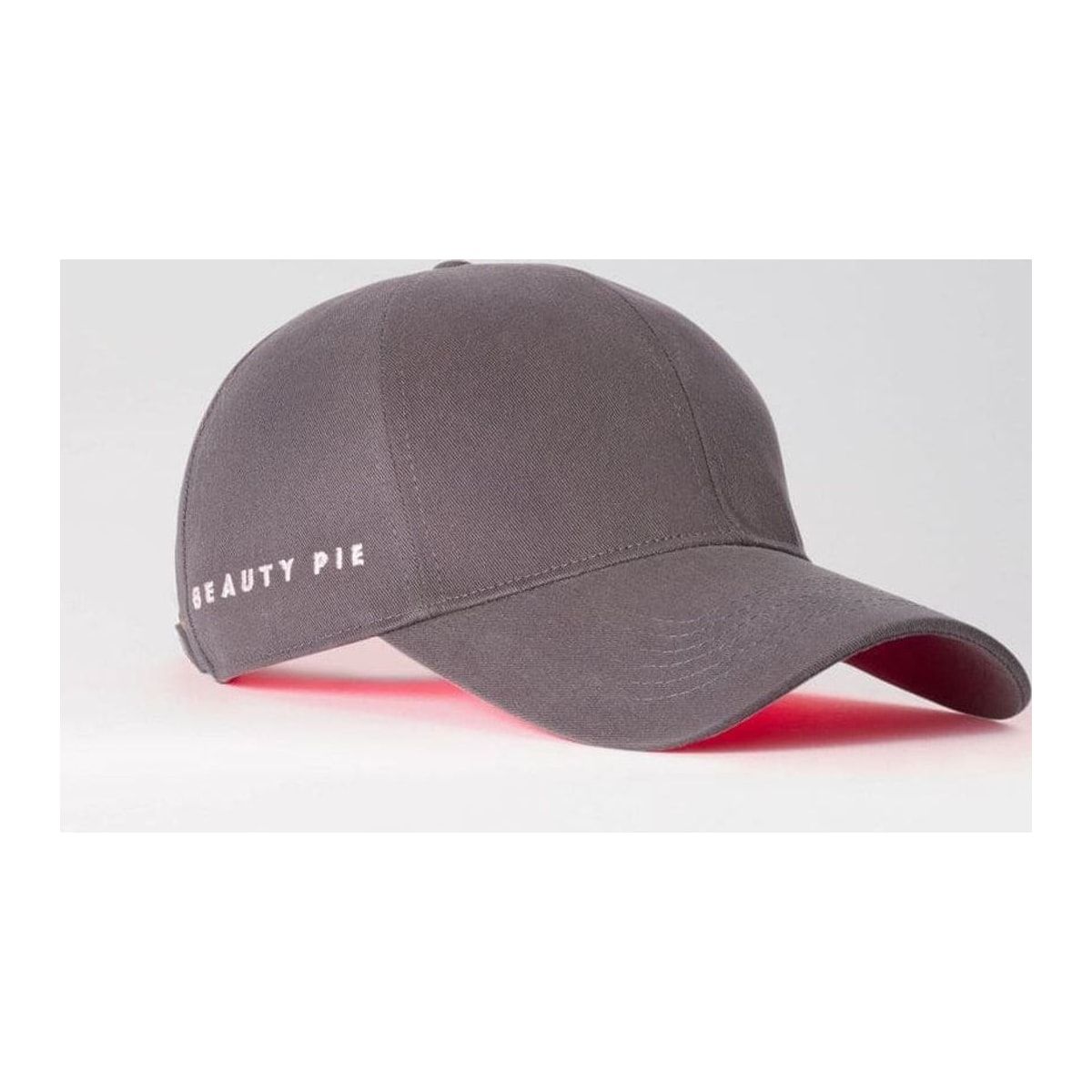 Beauty Pie All Systems Grow LED cap, a black cotton cap, on a white background.